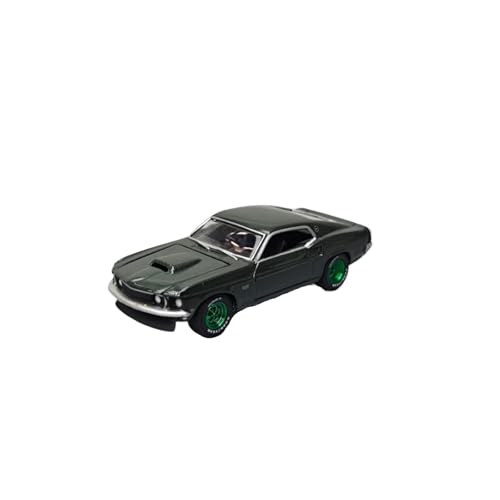 Mini Auto Spielzeug 1:64 Für 1969 Ford Mustang BOSS 429 Schwarze Limousine Mit Grünen Rädern Legierung Seltenes Fahrzeug Spielzeug Wohnkultur von CYQOCD