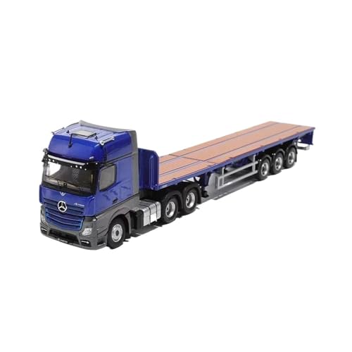 Mini Auto Spielzeug 1:64 Für Actros 3-achs Anhänger Auto LKW Legierung Modell Geeignet Für Display Sammler Spielzeug Fahrzeug Wohnkultur(Blue) von CYQOCD