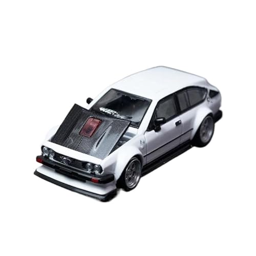 Mini Auto Spielzeug 1:64 Für Alfa Romeo GTV6 Widebody Modifizierte Frontabdeckung Öffnet Legierung Auto Modell Maßstab Fahrzeug Ornamente Wohnkultur(White) von CYQOCD