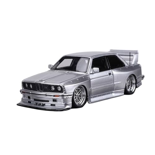 Mini Auto Spielzeug 1:64 Für BMW E30 Widebody Modifiziertes Simulationsharz-Automodell Sammlungsausstellungsmodell Wohnkultur(Silver) von CYQOCD