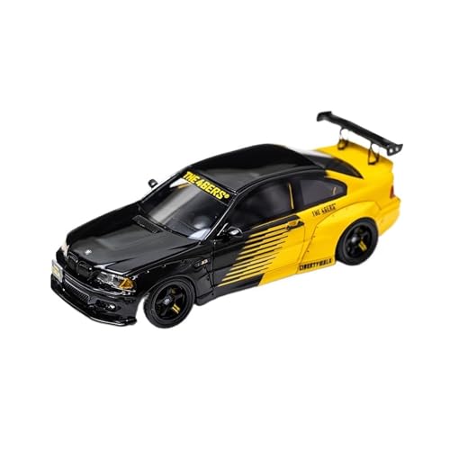 Mini Auto Spielzeug 1:64 Für BMW M3 E46 Rocket Bunny Wide Body Resin Automodell Druckguss-Ausstellungsfenstersammlung Wohnkultur(Black) von CYQOCD