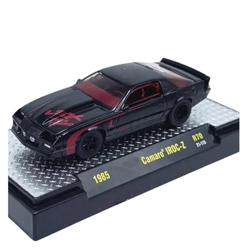 Mini Auto Spielzeug 1:64 Für Camaro IROC-Z 1985 Legierung Supercar Auto Modell Schwarz Und Gelb Metall Fahrzeug Display Wohnkultur(Black) von CYQOCD
