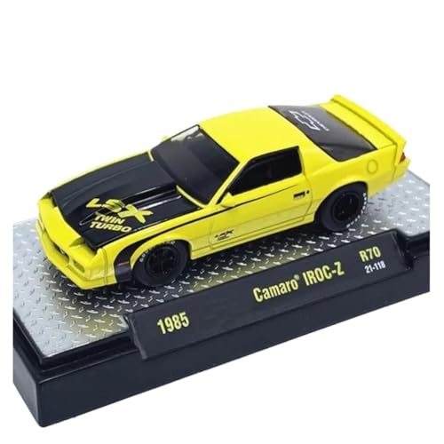 Mini Auto Spielzeug 1:64 Für Camaro IROC-Z 1985 Legierung Supercar Auto Modell Schwarz Und Gelb Metall Fahrzeug Display Wohnkultur(Yellow) von CYQOCD