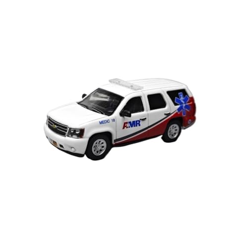 Mini Auto Spielzeug 1:64 Für Chevrolet Tar Heel Tahoe – AMR Rettungspolizeiauto Weißes Druckgussfahrzeug Maßstabmodell Wohnkultur von CYQOCD