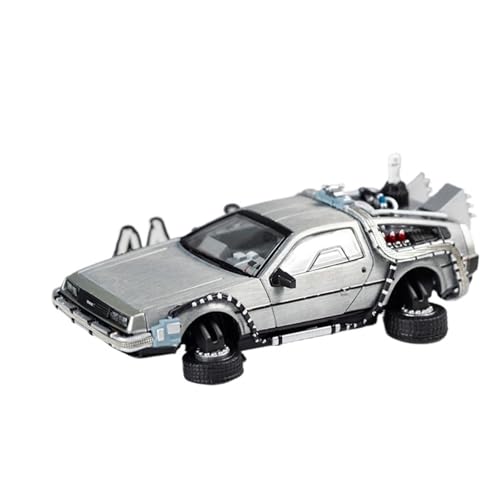 Mini Auto Spielzeug 1:64 Für Delorean DMC-12 Legierung Automodelle Seltene Fahrzeug Display Stand Silber Dekoration Wohnkultur(Silver B) von CYQOCD
