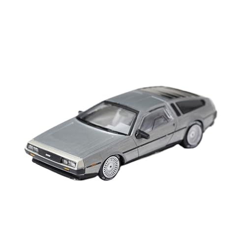 Mini Auto Spielzeug 1:64 Für Delorean DMC-12 Legierung Automodelle Seltene Fahrzeug Display Stand Silber Dekoration Wohnkultur(Silver C) von CYQOCD