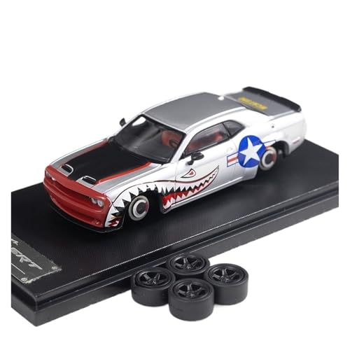 Mini Auto Spielzeug 1:64 Für Dodge SRT Hellcat Hellcat Dämon Legierung Auto Modell Multi-Farbe Metall Fahrzeug Ornament Wohnkultur(Silver) von CYQOCD