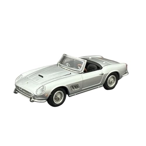 Mini Auto Spielzeug 1:64 Für Ferrari 250GT California Druckguss-Sammleredition Legierungsautomodell Mehrfarbiges Display Wohnkultur(Silver) von CYQOCD