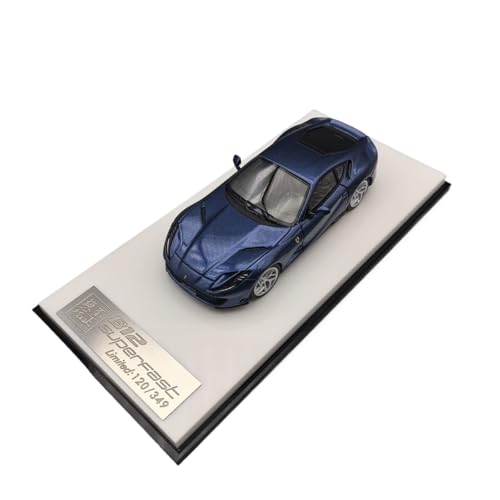Mini Auto Spielzeug 1:64 Für Ferrari 812 Superfast Statisches Harzauto-Sammelmodell Realistisches Arbeitsplatzornament Wohnkultur(Blue) von CYQOCD