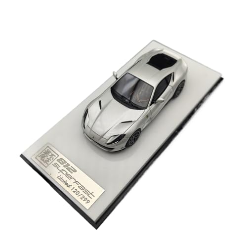 Mini Auto Spielzeug 1:64 Für Ferrari 812 Superfast Statisches Harzauto-Sammelmodell Realistisches Arbeitsplatzornament Wohnkultur(Silver) von CYQOCD