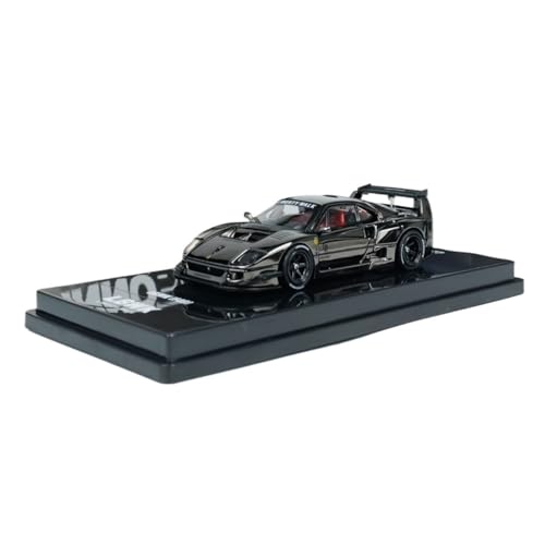 Mini Auto Spielzeug 1:64 Für Ferrari F40 LBWK LB Wide Body Chrom Schwarz Hidden Edition Blau Legierung Maßstab Automodell Wohnkultur(Black) von CYQOCD