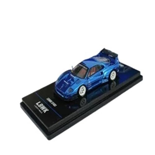 Mini Auto Spielzeug 1:64 Für Ferrari F40 LBWK LB Wide Body Chrom Schwarz Hidden Edition Blau Legierung Maßstab Automodell Wohnkultur(Blue) von CYQOCD