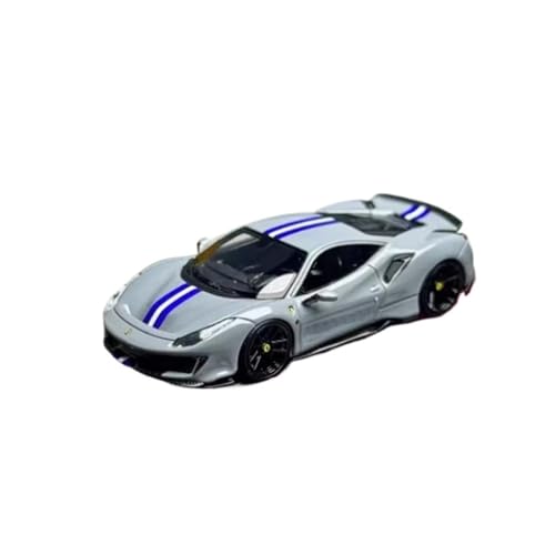 Mini Auto Spielzeug 1:64 Für Ferrari Harz Novitec 488 Pista Spielzeug Autos Modell Supercar Classics Erwachsene Ornamente Wohnkultur(Silver) von CYQOCD