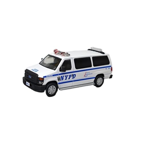 Mini Auto Spielzeug 1:64 Für Ford E350 E-Serie Vans Polizei Abteilung Polizei Auto Weiß Metall Modell Auto Raum Ornament Wohnkultur von CYQOCD