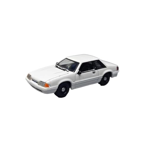 Mini Auto Spielzeug 1:64 Für Ford Mustang SSP-Weiß 1987 Weiße Limousine Legierung Mini-Modellauto Mit/ohne Warnleuchten Wohnkultur(White B) von CYQOCD