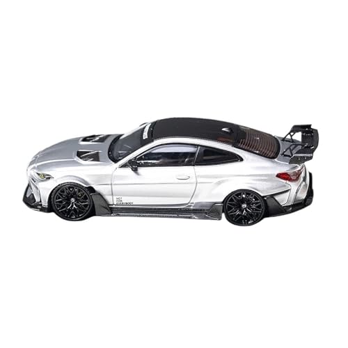 Mini Auto Spielzeug 1:64 Für G82 M4 Adro Body KIT Wide Body Alloy Sportwagen Automodell Realistische Funktionen Silberräder Wohnkultur(Silver) von CYQOCD