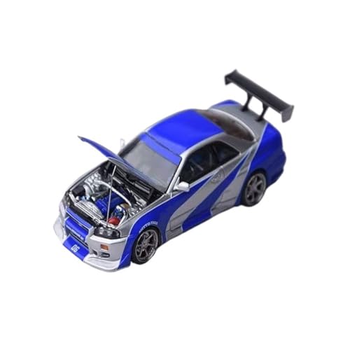 Mini Auto Spielzeug 1:64 Für GTR R34 C-West Speed Silberblau Lackiertes Supercar-Modell Aus Legierung Miniatur-Automodell Aus Metall Wohnkultur Mini Auto Spielzeug 1:64 Für GTR R34 C-West Speed Silberblau Lackiertes Supercar-Modell Aus Legierung Miniatur-Automodell Aus Metall Wohnkultur von CYQOCD
