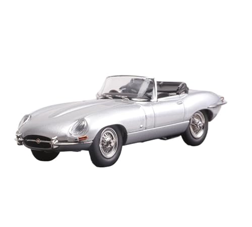 Mini Auto Spielzeug 1:64 Für Jaguar E-Type Vintage-Automodell Aus Legierung Authentisch Detailliertes Metallmodell Und Ausstellungsmodell Wohnkultur(Silver) von CYQOCD