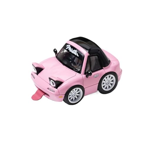 Mini Auto Spielzeug 1:64 Für Mazda MX5 Miata Q-Version Harzmodell Mehrfarbensimulation Sammlerfahrzeugornamente Wohnkultur(Pink) von CYQOCD