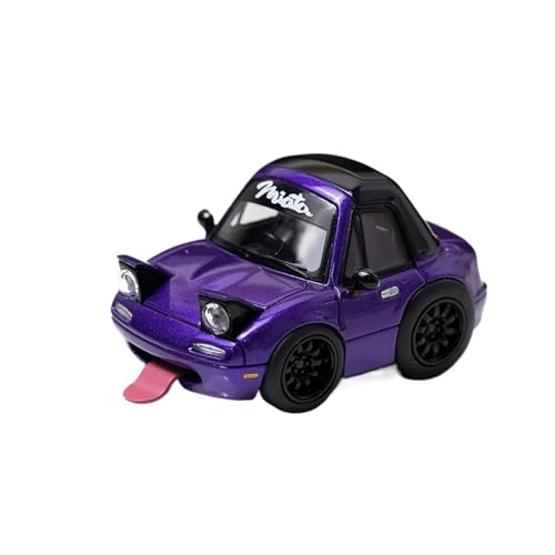 Mini Auto Spielzeug 1:64 Für Mazda MX5 Miata Q-Version Harzmodell Mehrfarbensimulation Sammlerfahrzeugornamente Wohnkultur(Purple) von CYQOCD