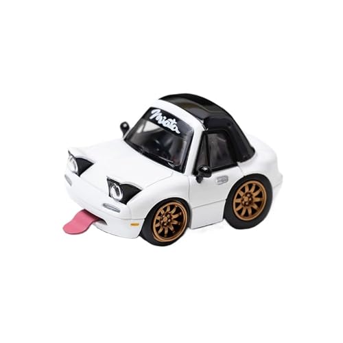 Mini Auto Spielzeug 1:64 Für Mazda MX5 Miata Q-Version Harzmodell Mehrfarbensimulation Sammlerfahrzeugornamente Wohnkultur(White) von CYQOCD