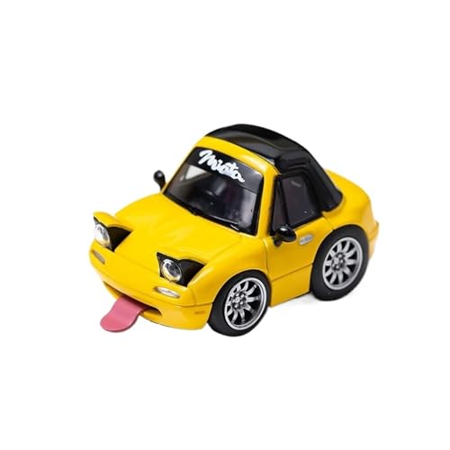 Mini Auto Spielzeug 1:64 Für Mazda MX5 Miata Q-Version Harzmodell Mehrfarbensimulation Sammlerfahrzeugornamente Wohnkultur(Yellow) von CYQOCD