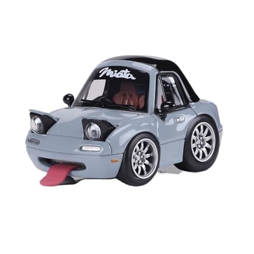 Mini Auto Spielzeug 1:64 Für Mazda MX5 NA1 Miata Q-Version Harz Automodell Süßes Fahrzeug Mit Zubehörsammlung Wohnkultur(Gray) von CYQOCD