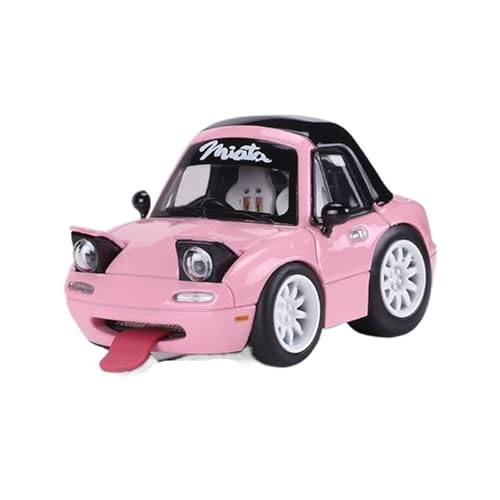 Mini Auto Spielzeug 1:64 Für Mazda MX5 NA1 Miata Q-Version Harz Automodell Süßes Fahrzeug Mit Zubehörsammlung Wohnkultur(Pink) von CYQOCD