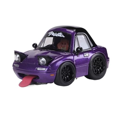Mini Auto Spielzeug 1:64 Für Mazda MX5 NA1 Miata Q-Version Harz Automodell Süßes Fahrzeug Mit Zubehörsammlung Wohnkultur(Purple) von CYQOCD