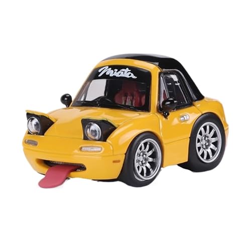 Mini Auto Spielzeug 1:64 Für Mazda MX5 NA1 Miata Q-Version Harz Automodell Süßes Fahrzeug Mit Zubehörsammlung Wohnkultur(Yellow) von CYQOCD