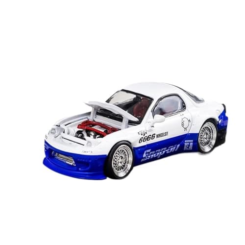 Mini Auto Spielzeug 1:64 Für Mazda RX-7 Rocket Rabbit Open-Top Edition Großes Heckflügel-Legierungsmodell Realistisches Dekor Wohnkultur(Blue) von CYQOCD