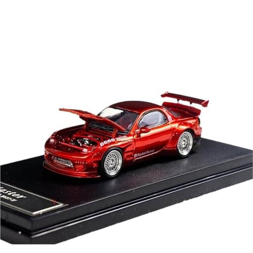 Mini Auto Spielzeug 1:64 Für Mazda RX-7 Rocket Rabbit Open-Top Edition Großes Heckflügel-Legierungsmodell Realistisches Dekor Wohnkultur(Red) von CYQOCD