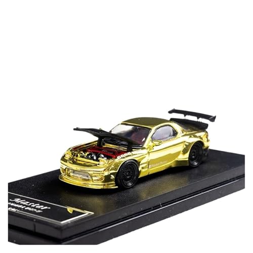 Mini Auto Spielzeug 1:64 Für Mazda RX-7 Rocket Rabbit Open-Top Edition Großes Heckflügel-Legierungsmodell Realistisches Dekor Wohnkultur(Yellow) von CYQOCD