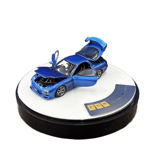 Mini Auto Spielzeug 1:64 Für Mazda RX7 Metallic Blau Legierung Volle Tür Modische Auto Modell Überraschung Zu Freunde Party Wohnkultur von CYQOCD