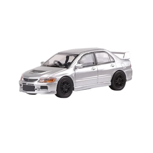 Mini Auto Spielzeug 1:64 Für Mitsubishi Lancer EVO 9. Generation Sammleredition Legierungsautomodell Kleine Dekoration Wohnkultur(Silver) von CYQOCD