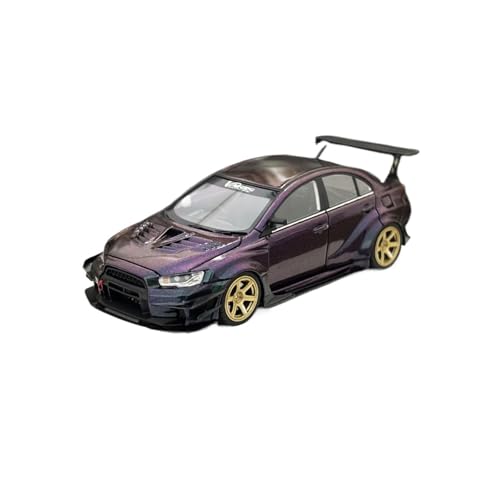 Mini Auto Spielzeug 1:64 Für Mitsubishi Lancer EVO X Varis Breitbau-Harz Automodell Mehrfarbiges Supercar Modedisplay Wohnkultur(Purple) von CYQOCD