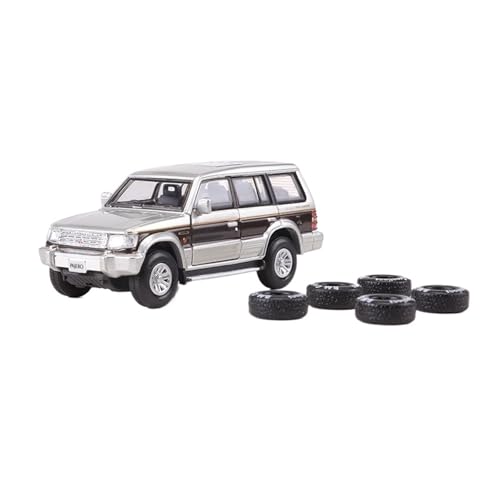 Mini Auto Spielzeug 1:64 Für Mitsubishi Pajero, Zu Öffnende Tür Offroad-Jeep Mini-Legierung Druckguss-Spielzeug Wohnkultur(Silver B) von CYQOCD