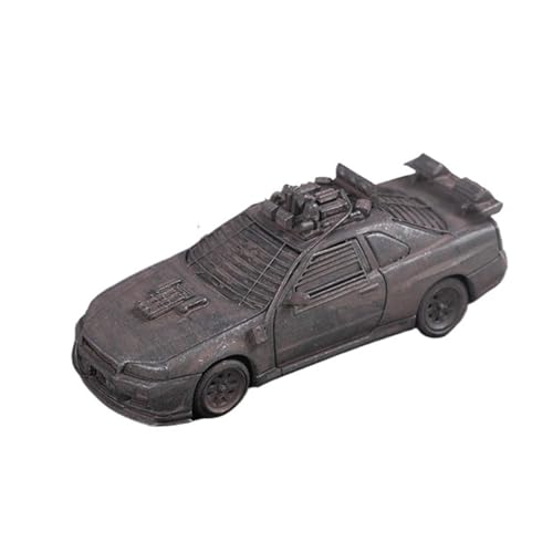 Mini Auto Spielzeug 1:64 Für Nissan GTR (BNR34) Mad Max End of The World Edition Modifiziertes Automodell Weltraumornamente Wohnkultur(Brown A) von CYQOCD