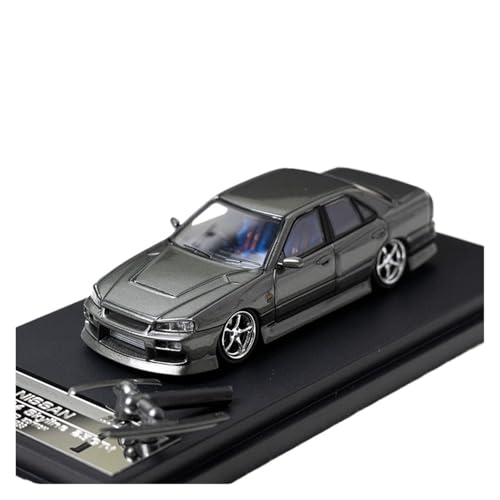 Mini Auto Spielzeug 1:64 Für Nissan GTR ER34 25GT-t High Tail Version Kleine Limousine Legierung Auto Modell Studie Zimmer Ornament Wohnkultur(Gray) von CYQOCD