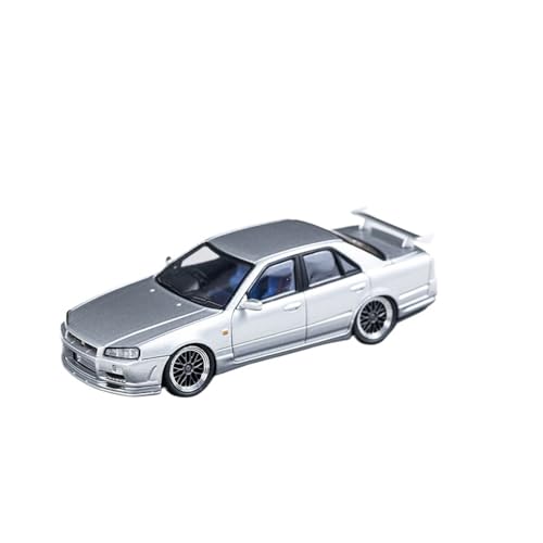 Mini Auto Spielzeug 1:64 Für Nissan GTR ER34 25GT-t High Tail Version Kleine Limousine Legierung Auto Modell Studie Zimmer Ornament Wohnkultur(Silver B) von CYQOCD
