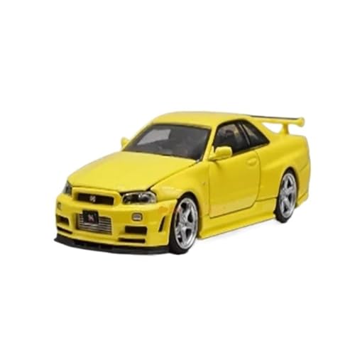 Mini Auto Spielzeug 1:64 Für Nissan GTR R34 Z-Tune Gelb Legierung Auto Modell Wertvolle Sammlung Statische Dekorationen Wohnkultur von CYQOCD
