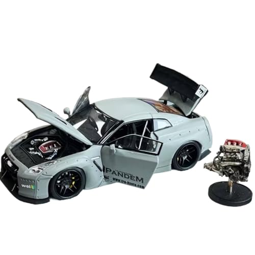 Mini Auto Spielzeug 1:64 Für Nissan GTR R35 Rocket Bunny Wide Body R35 Combat Grey Legierung Automodellsammlung Wohnkultur von CYQOCD