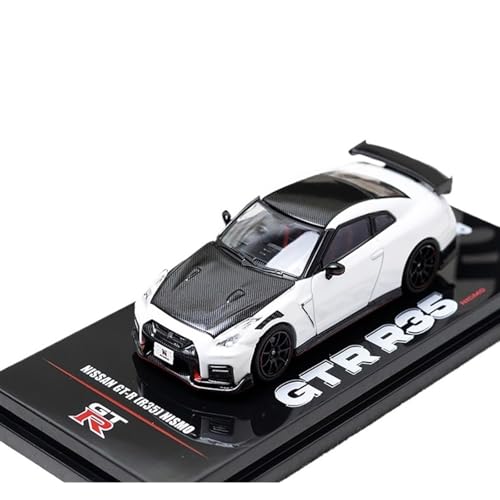 Mini Auto Spielzeug 1:64 Für Nissan GTR R35 Weiß Mit Schwarzer Abdeckung Legierung Automodell Detaillierte Druckguss-Replik Sammlerstück Wohnkultur von CYQOCD