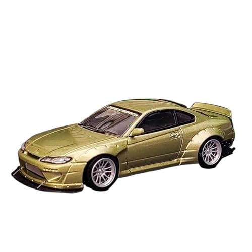 Mini Auto Spielzeug 1:64 Für Nissan Silvia S15 Druckguss-Ausstellungsmodell Metallautomodell Statisches Indoor-Spielzeug Sammlerdekor Wohnkultur(Gold) von CYQOCD