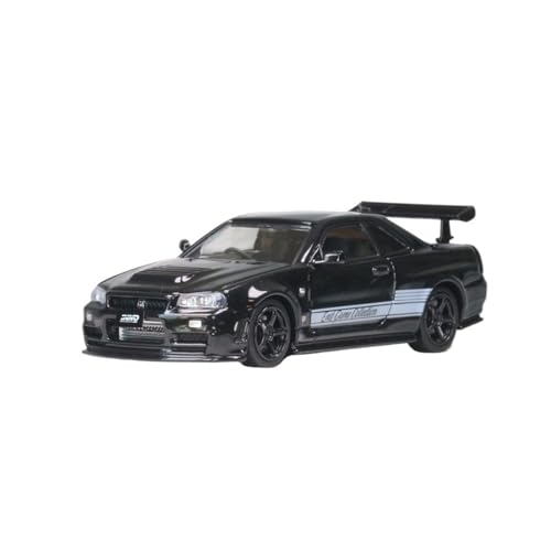 Mini Auto Spielzeug 1:64 Für Nissan Skyline GTR R34 Z-Tune Endgame Limited Edition Automodell Legierung Schwarz Kollektion Wohnkultur von CYQOCD
