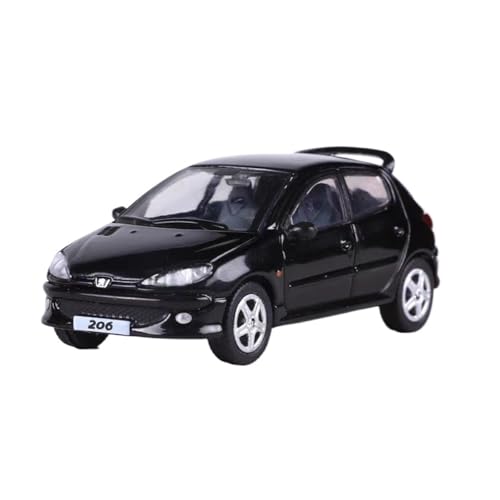 Mini Auto Spielzeug 1:64 Für Peugeot 206 Druckguss-Metallornamente Legierung Miniaturautomodell Statisches Fahrzeug A Wohnkultur(Black) von CYQOCD
