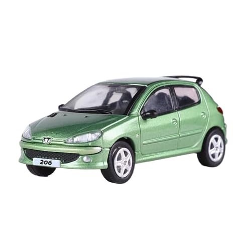 Mini Auto Spielzeug 1:64 Für Peugeot 206 Druckguss-Metallornamente Legierung Miniaturautomodell Statisches Fahrzeug A Wohnkultur(Green) von CYQOCD
