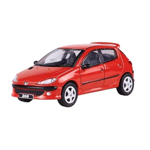 Mini Auto Spielzeug 1:64 Für Peugeot 206 Druckguss-Metallornamente Legierung Miniaturautomodell Statisches Fahrzeug A Wohnkultur(Red) von CYQOCD