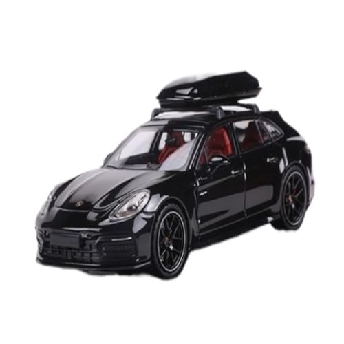 Mini Auto Spielzeug 1:64 Für Porsche Panamera Touring Shooting Brake Maßstab Legierung Automodell Schwarz Silber Display Modell Wohnkultur(Black) von CYQOCD