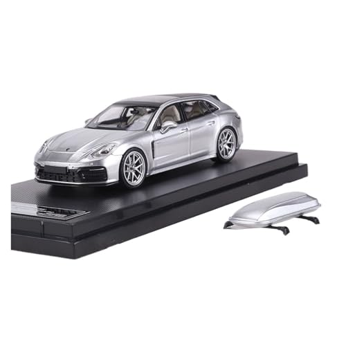 Mini Auto Spielzeug 1:64 Für Porsche Panamera Touring Shooting Brake Maßstab Legierung Automodell Schwarz Silber Display Modell Wohnkultur(Silver) von CYQOCD
